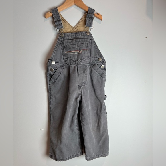 Genuine Kids by OshKosh Overalls Grey Embroidered Size 2T - Picture 1 of 6